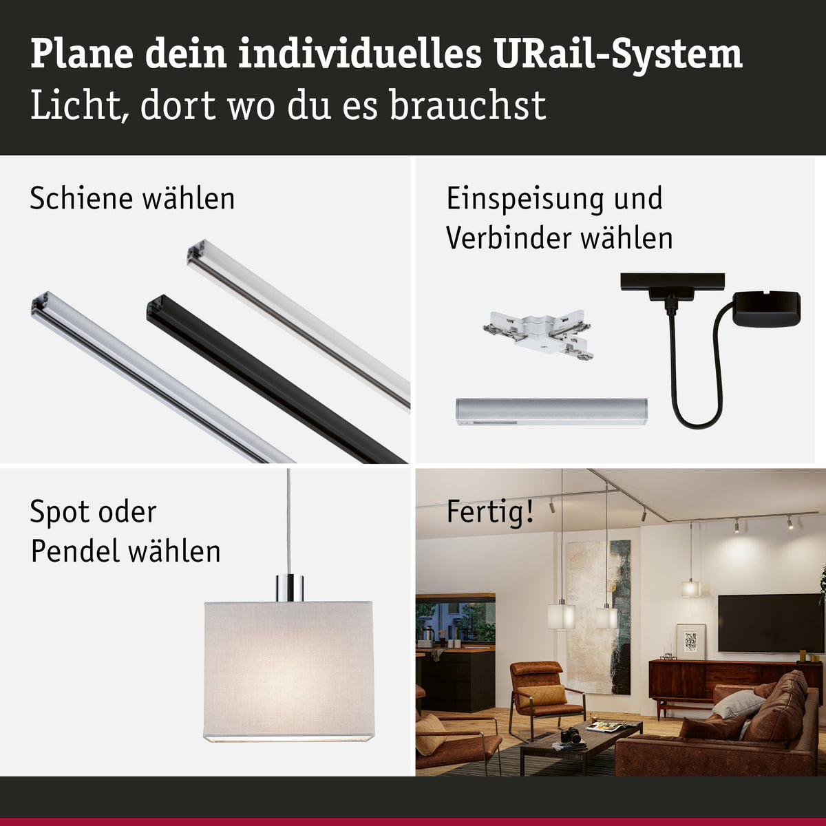 URail Schirm 2Easy Verona 250x200mm Grau
