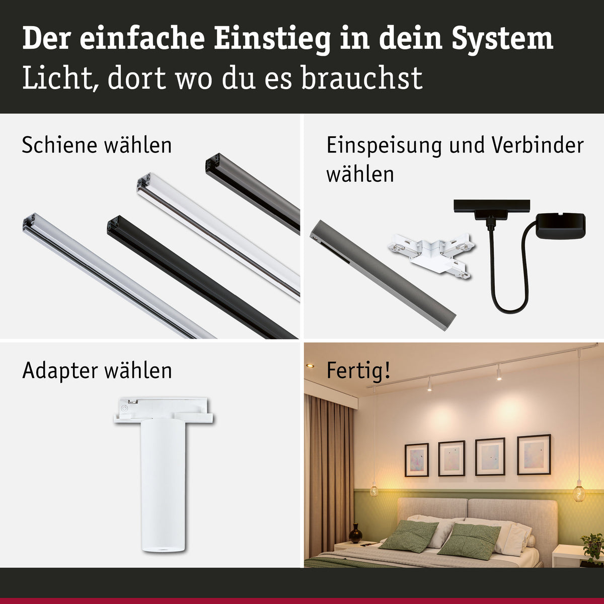 Paulmann URail Pendeladapter 95792 – Signalweiß