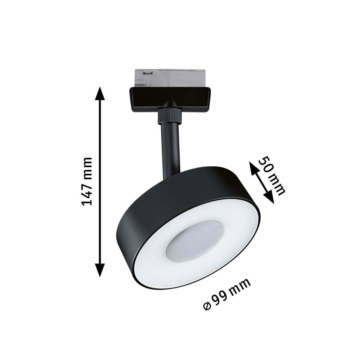 URail Schienenspot Circle 200lm 5W White Switch 230V Schwarz matt