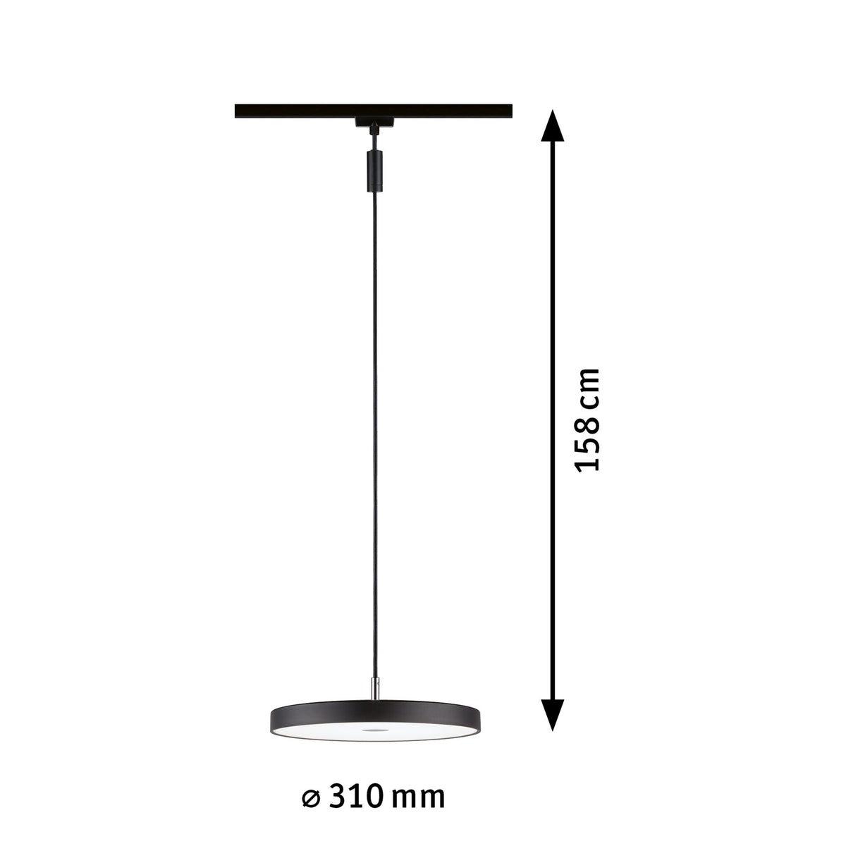 URail Pendel 3-Step-Dim Hildor 850lm 15W 4000K dimmbar 230V Schwarz matt