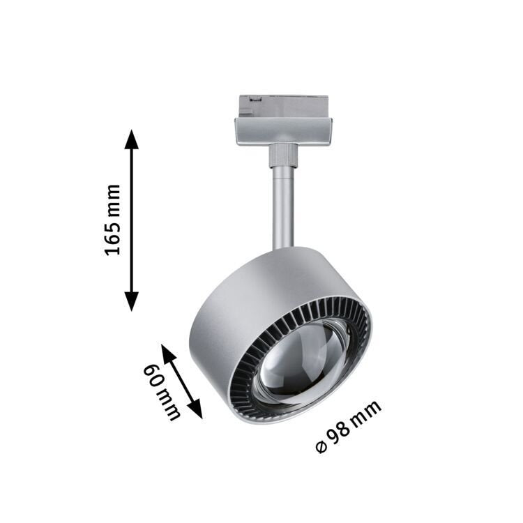 URail LED Schienenspot Aldan Einzelspot 800lm 8W 4000K dimmbar 230V Chrom matt/Schwarz