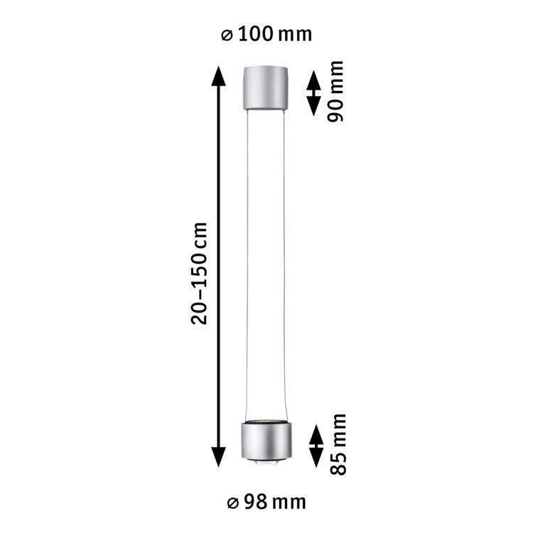 URail LED Pendel Aldan 930lm / 530lm 8,5 / 1x4,5W 4000K dimmbar 230V Chrom matt/Schwarz