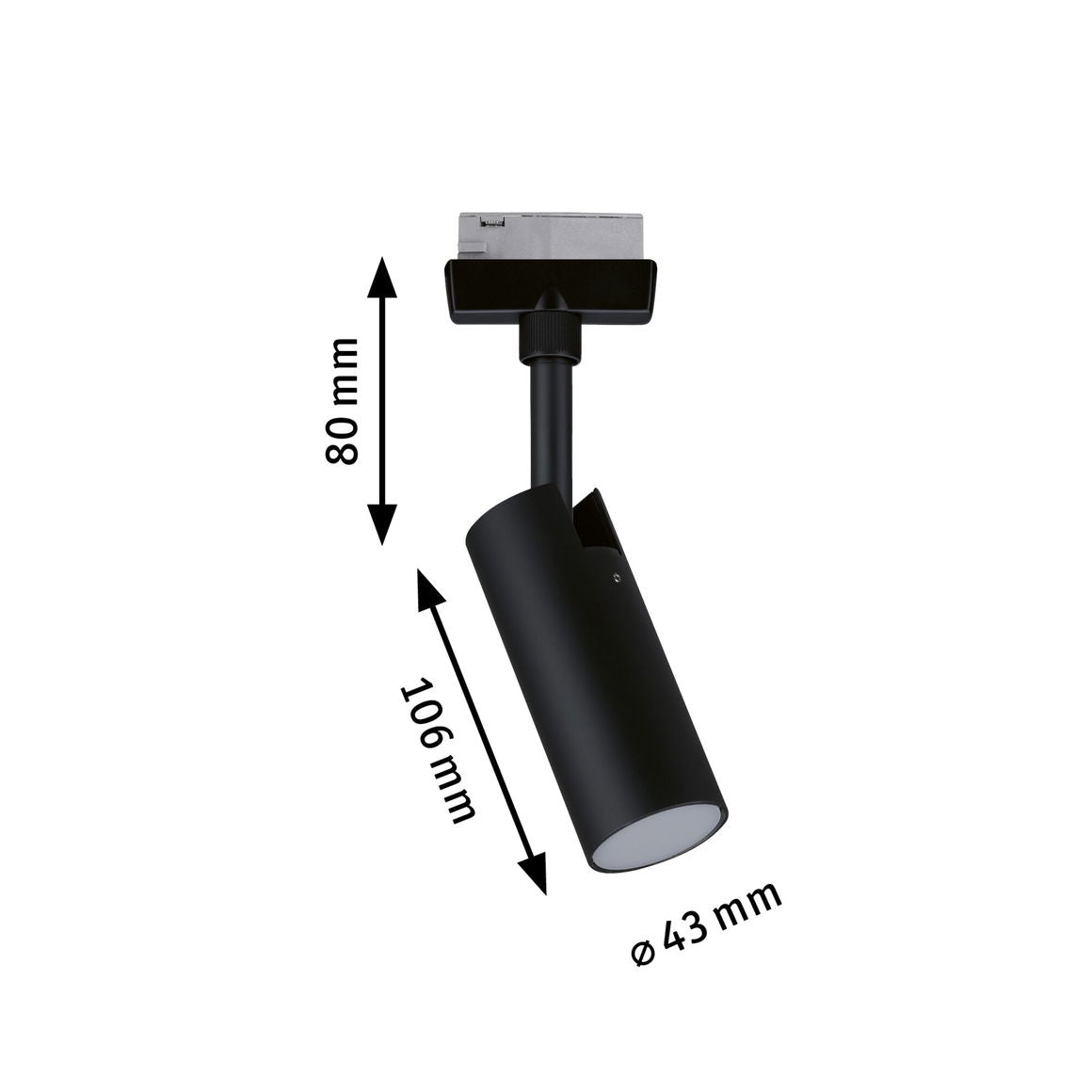 URail Spot Tubo 1x5W Schwarz matt 230V Metall/Kunststoff 3000K non-dim