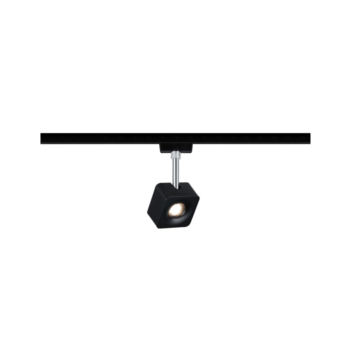 URail Schienenspot Cube Einzelspot 540lm 8W 2700K dimmbar 230V Schwarz matt/Chrom