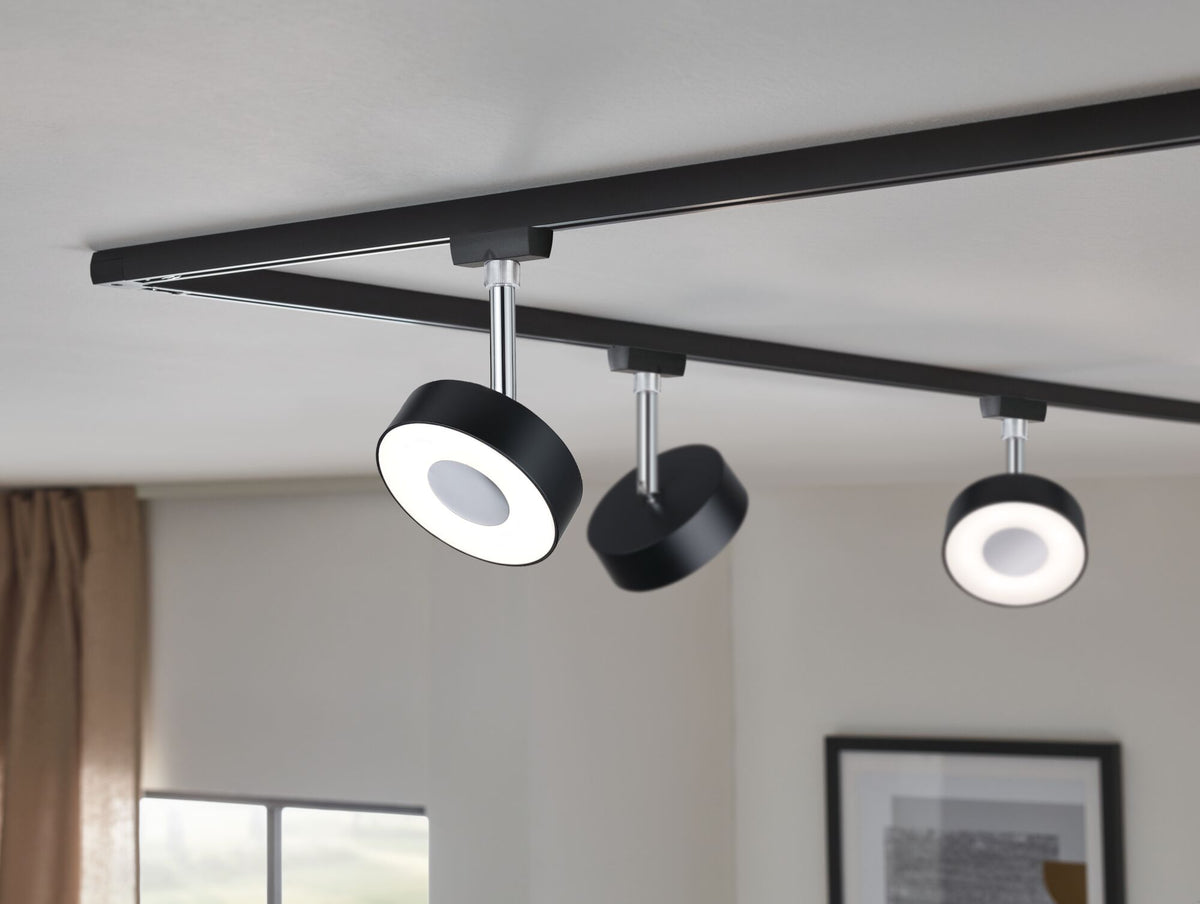 URail Schienenspot 3-Step-Dim Circle 220lm 5W 4000K dimmbar 230V Schwarz matt