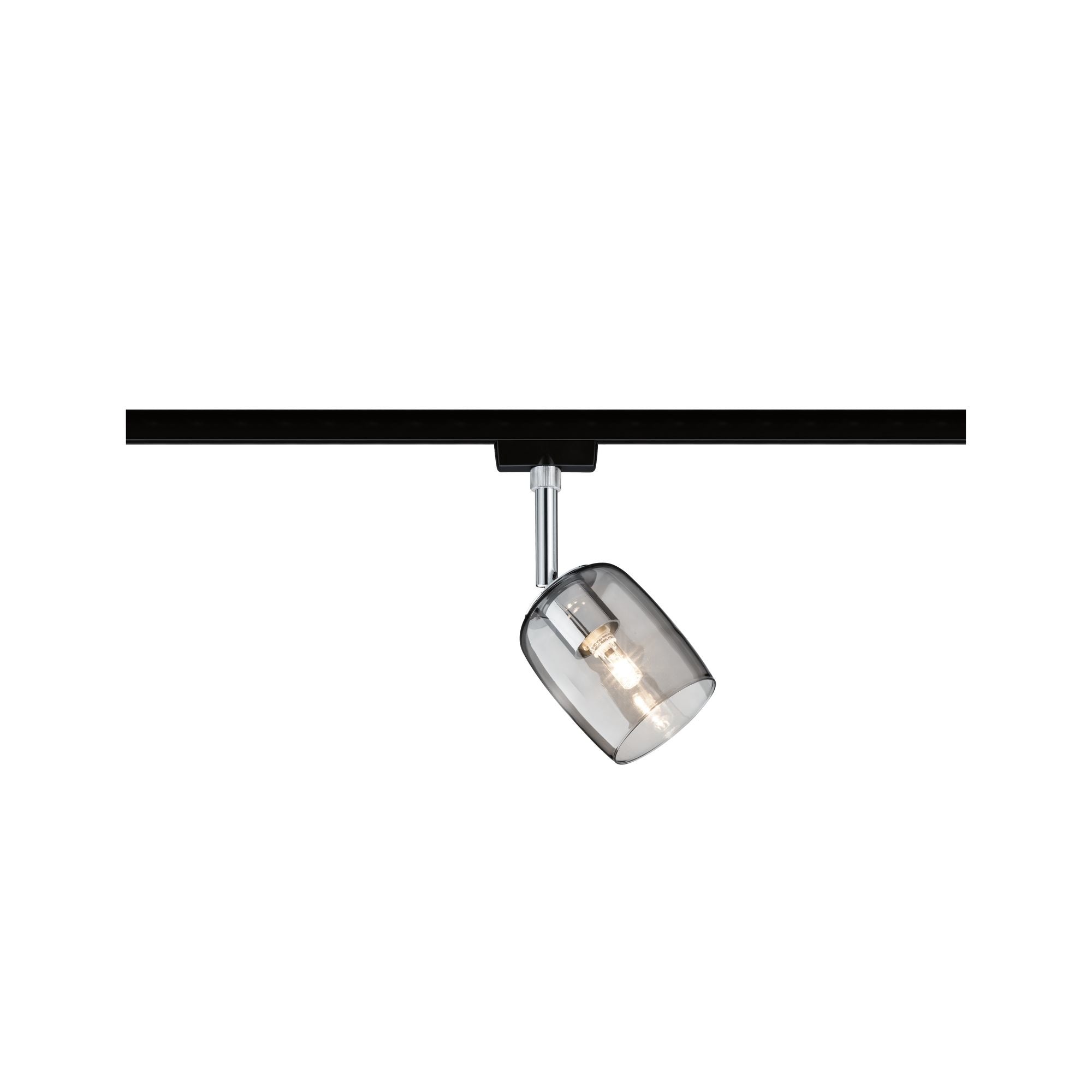 URail Schienenspot Blossom Einzelspot G9 max. 10W dimmbar 230V Schwarz matt/Rauchglas