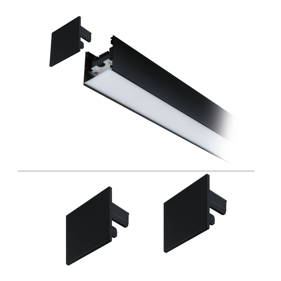Linion Accessoires Embout 2 pièces Noir mat Plastique