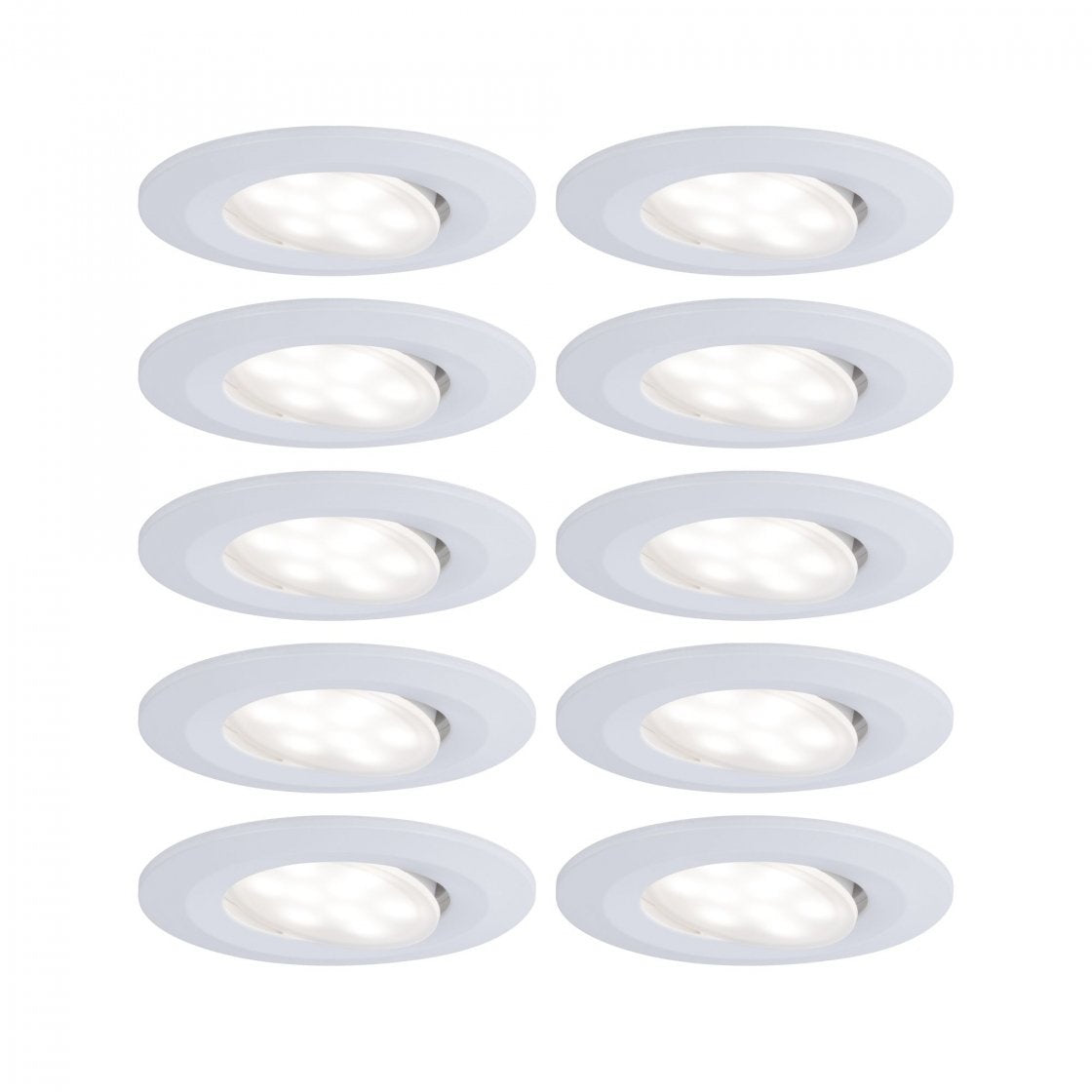 LED Einbauleuchte Calla Basisset schwenkbar IP65 rund 90mm 30° 10x6,5W 10x465lm 230V 4000K Weiß matt