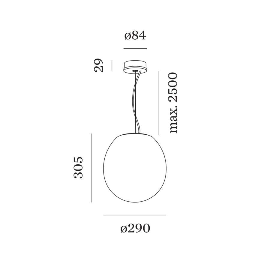 Dro Ceiling Susp 3.0 E27 B-W