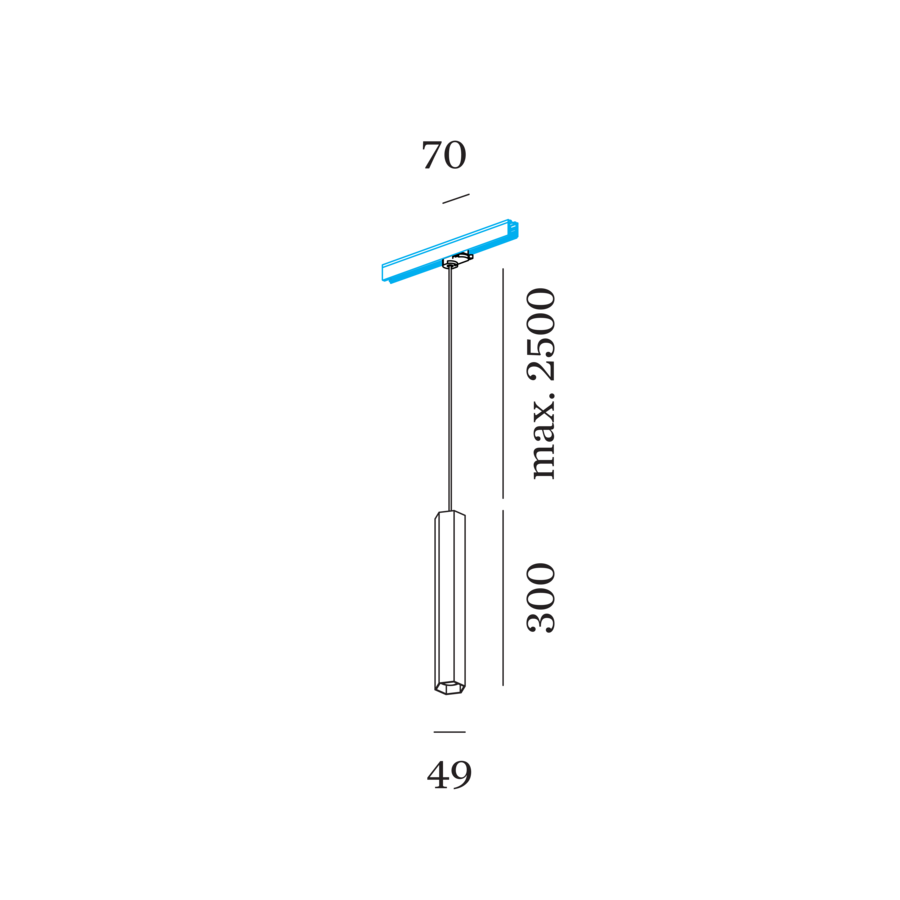 HEXO MINI on track 3.0 PAR11 – 3-Phasen-Pendelleuchte