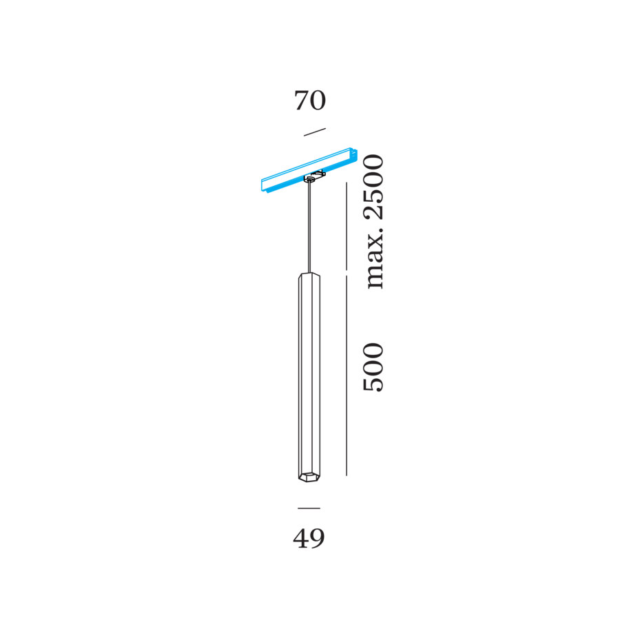 HEXO MINI on track 5.0 PAR11 – 3-Phasen-Pendelleuchte