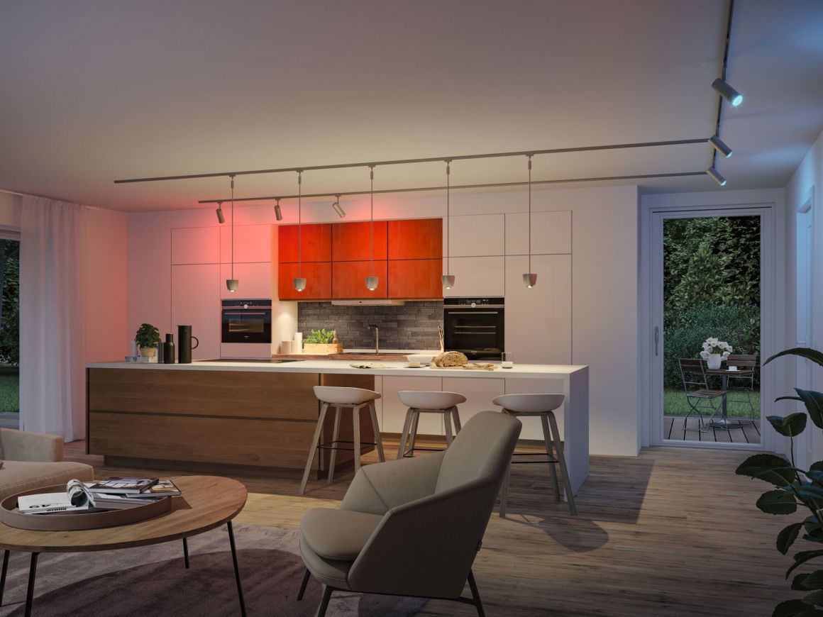 URail Pendulum Smart Home Zigbee 3.0 Tyros RGBW 200lm 4.5W RGBW+ dimmable 230V matt chrome