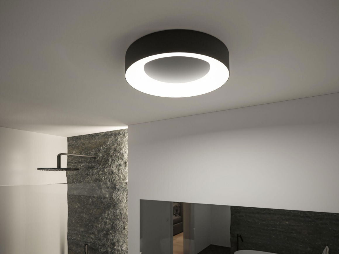 LED Deckenleuchte Smart Home Zigbee 3.0 Casca IP44 RGBW+ 1750lm 230V 20W dimmbar Schwarz matt