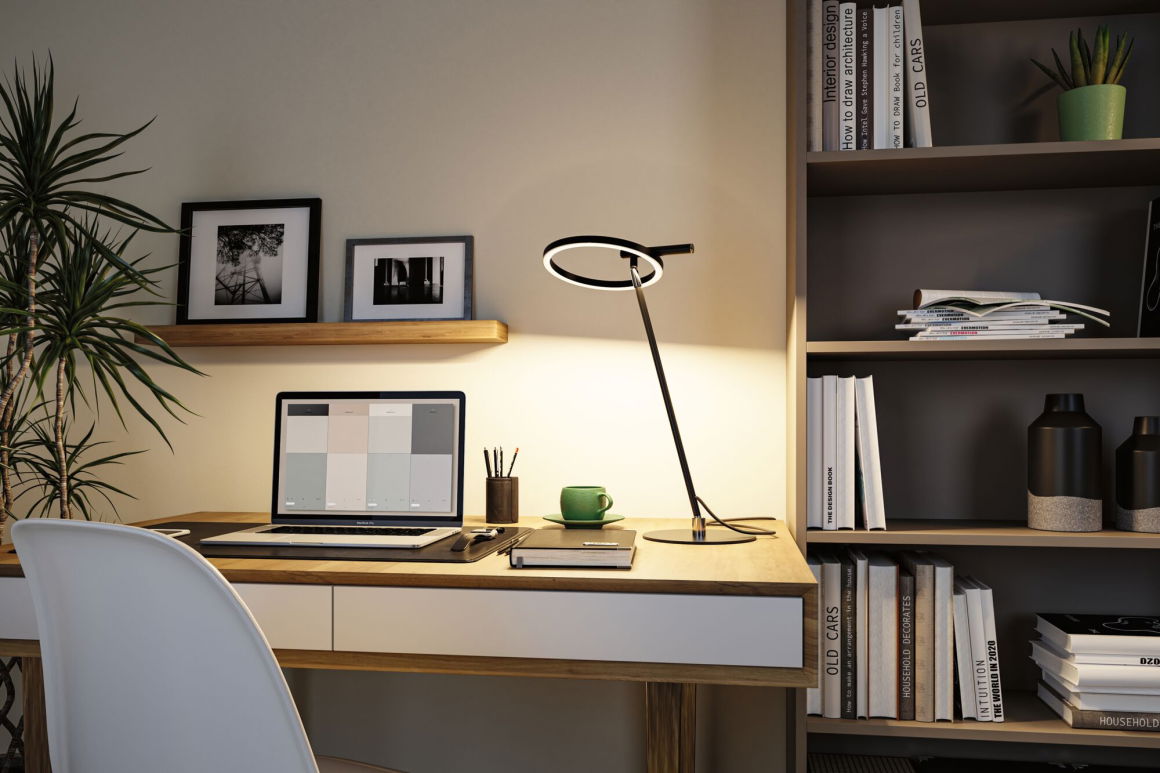 LED Schreibtischleuchte Odila Tunable White 650lm 10,4W Schwarz matt, Chrom - Paulmann - lightnox.de