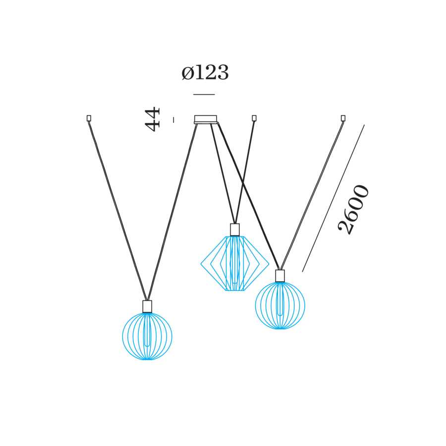 Wiro Ceiling Susp Set Decenter 3.0 E27