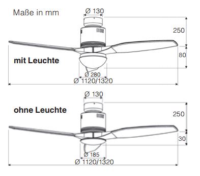 Ceiling fan AERODYNAMIX ECO 132