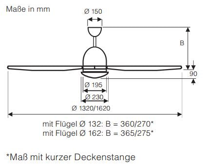 Deckenventilator ECO AVIATOS 132