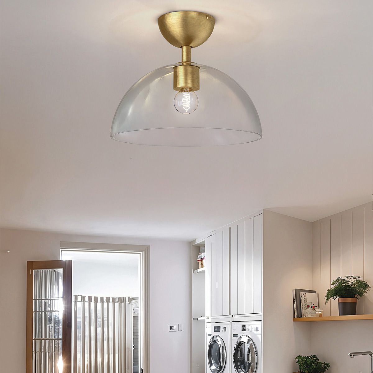 Alora Mood Jude 1 lt Semi Flush Light - Gebürstetes Gold - Elsteadlighting - leuchtengrosshandel24