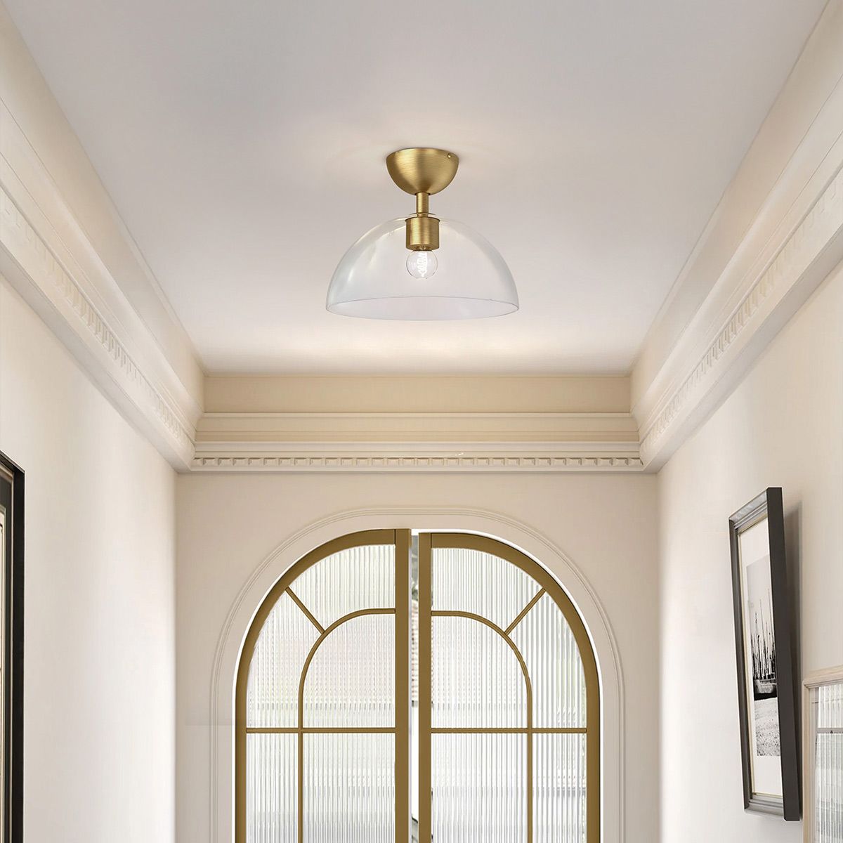 Alora Mood Jude 1 lt Semi Flush Light - Gebürstetes Gold - Elsteadlighting - leuchtengrosshandel24