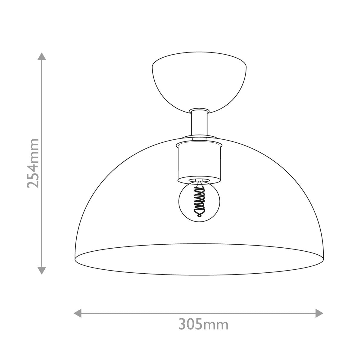 Alora Mood Jude 1 lt Semi Flush Light - Matt Schwarz - Elsteadlighting - leuchtengrosshandel24
