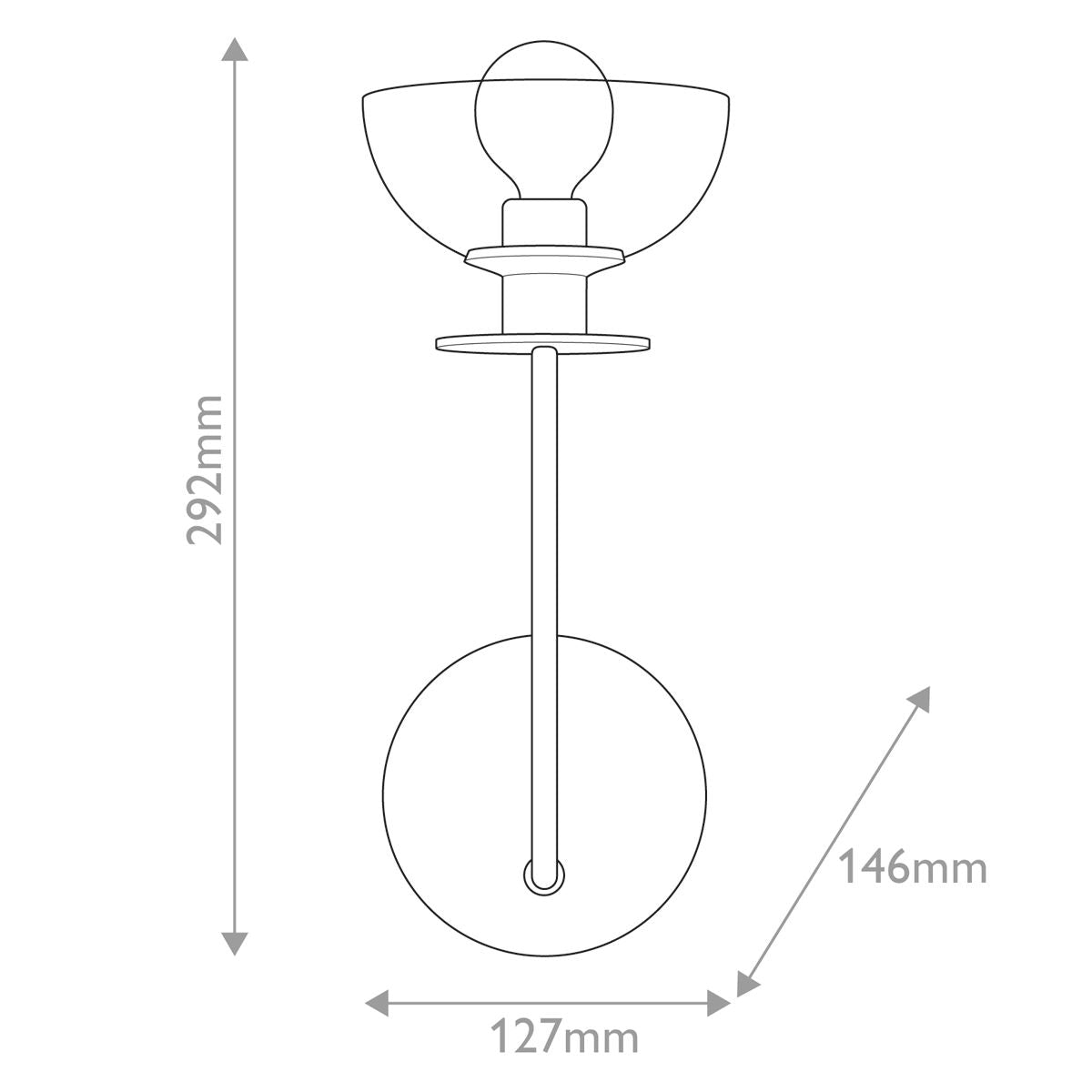 Alora Mood Sylvia 1 l Wandleuchte - Mattschwarz - Elsteadlighting - leuchtengrosshandel24