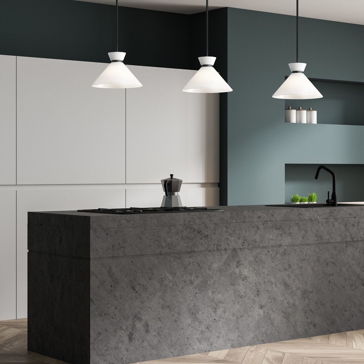 Alora Halston 1 lt Pendelleuchte - Matt Schwarz - Elsteadlighting - ALM - HALSTON - P - M - BK