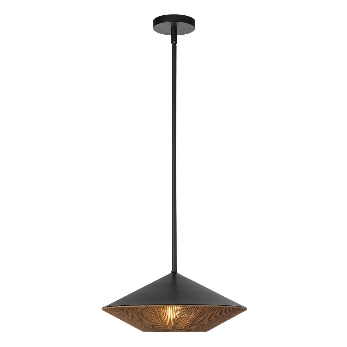 Alora Mood Daphne 1 lt große Pendelleuchte - Matt Schwarz & Natur - Elsteadlighting - ALM - DAPHNE - P - L - MB