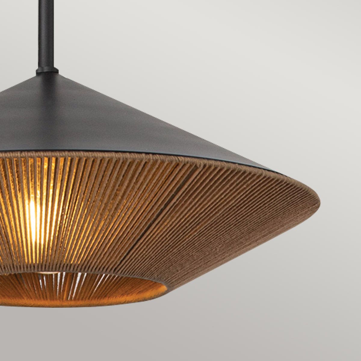 Alora Mood Daphne 1 lt große Pendelleuchte - Matt Schwarz & Natur - Elsteadlighting - ALM - DAPHNE - P - L - MB
