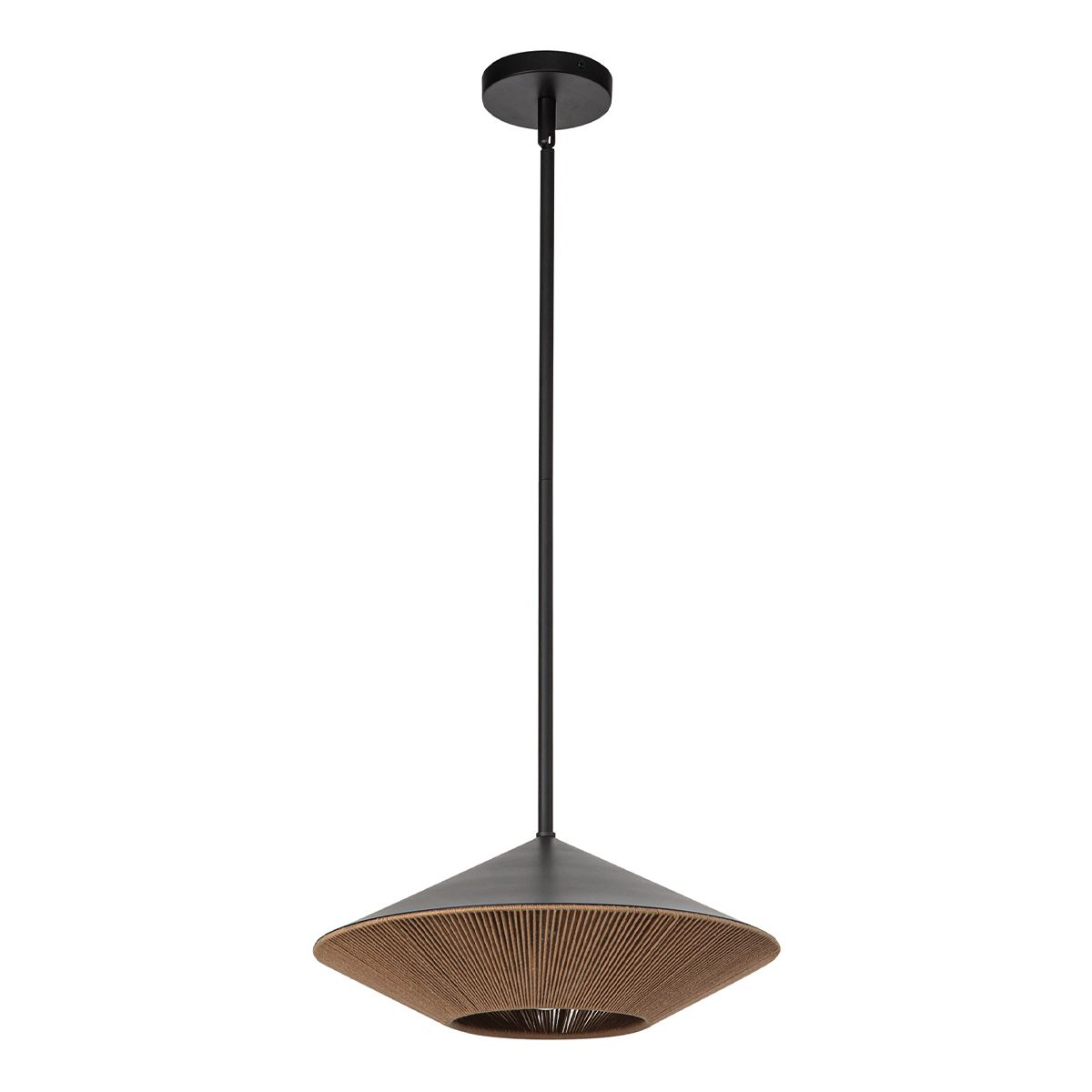 Alora Mood Daphne 1 lt große Pendelleuchte - Matt Schwarz & Natur - Elsteadlighting - ALM - DAPHNE - P - L - MB