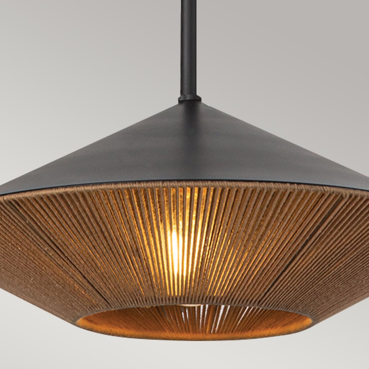 Alora Mood Daphne 1 lt große Pendelleuchte - Matt Schwarz & Natur - Elsteadlighting - ALM - DAPHNE - P - L - MB