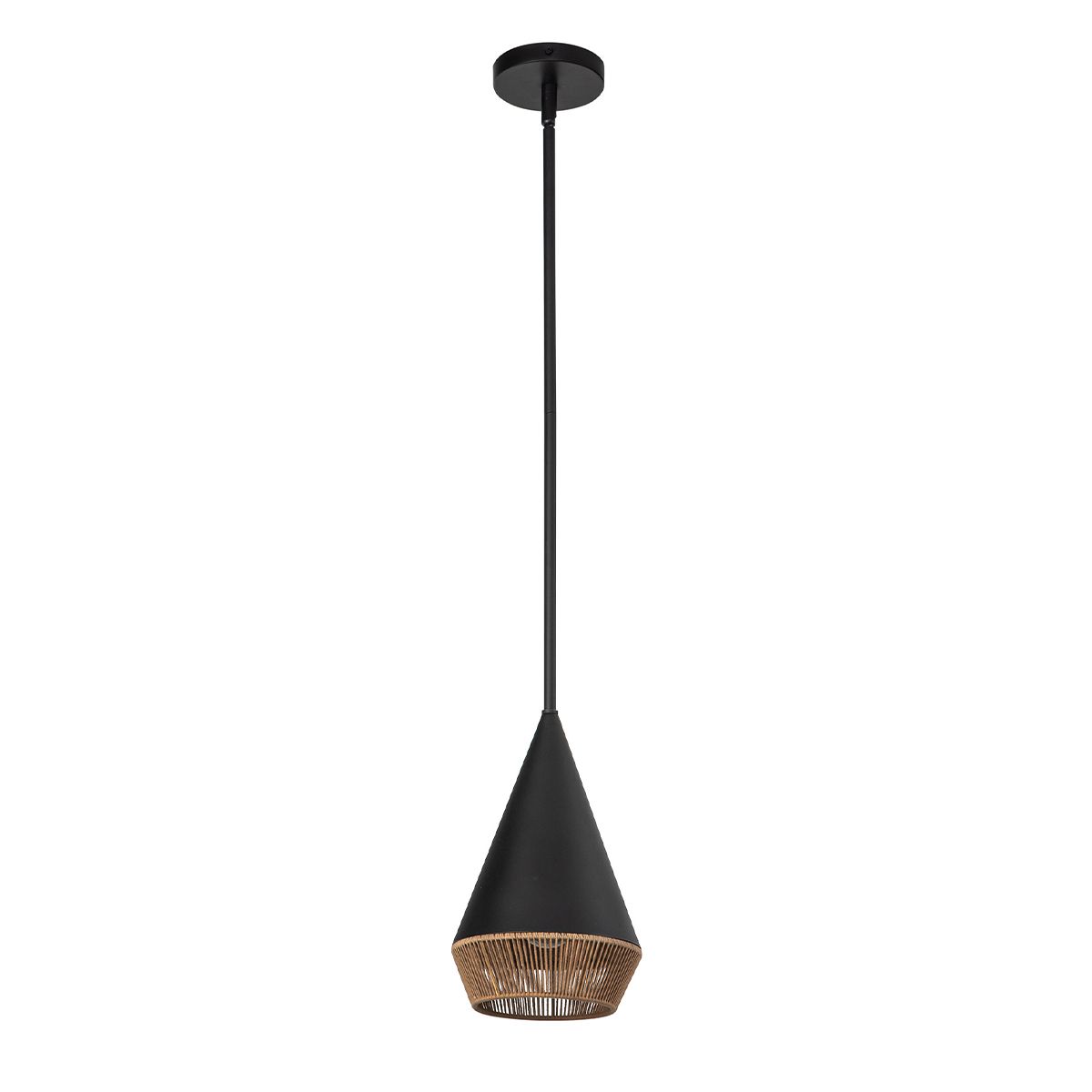 Alora Mood Daphne 1 lt kleine Pendelleuchte - Matt Schwarz & Natur - Elsteadlighting - ALM - DAPHNE - P - S - MB