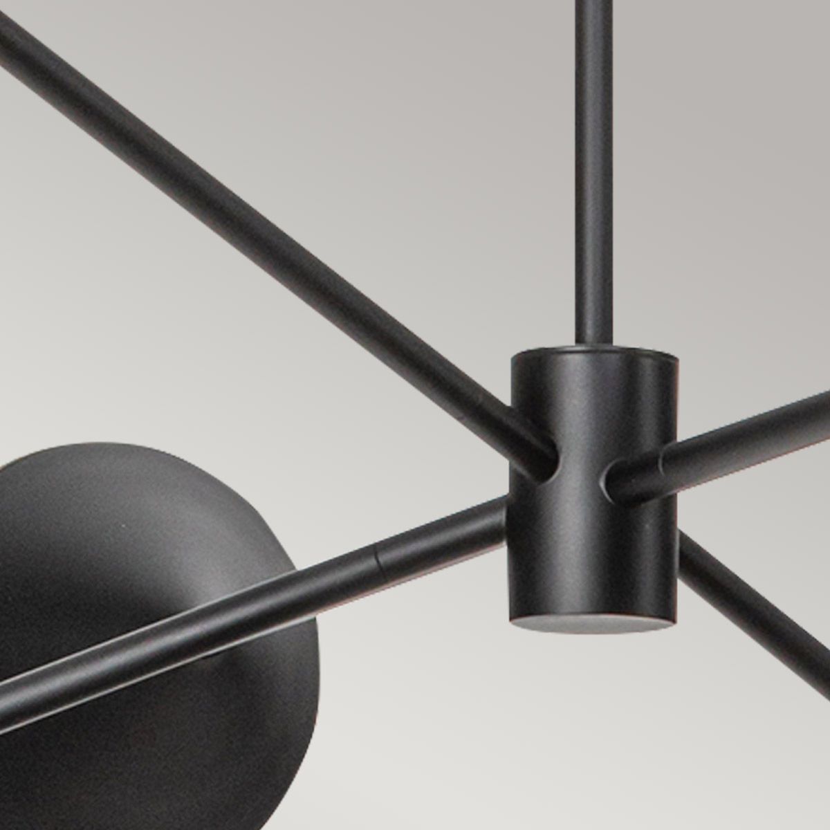 Alora Mood Daphne 5 lt Kronleuchter - Matt Schwarz & Natur - Elsteadlighting - ALM - DAPHNE6 - MB