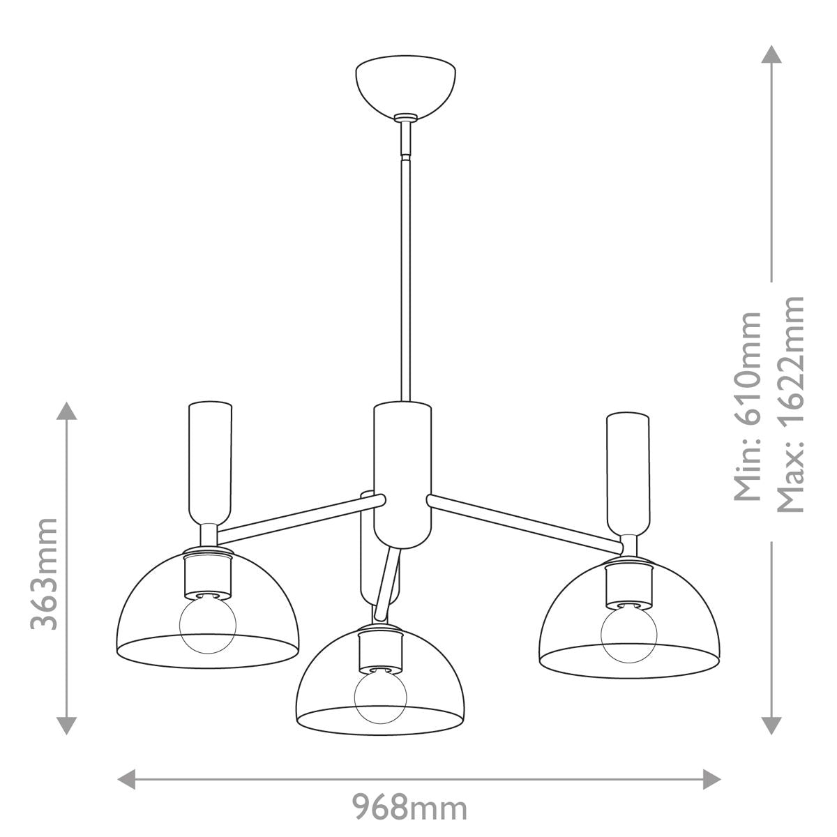 Alora Mood Jude 3 lt Kronleuchter - Gebürstetes Gold - Elsteadlighting - ALM - JUDE3 - GD - CL