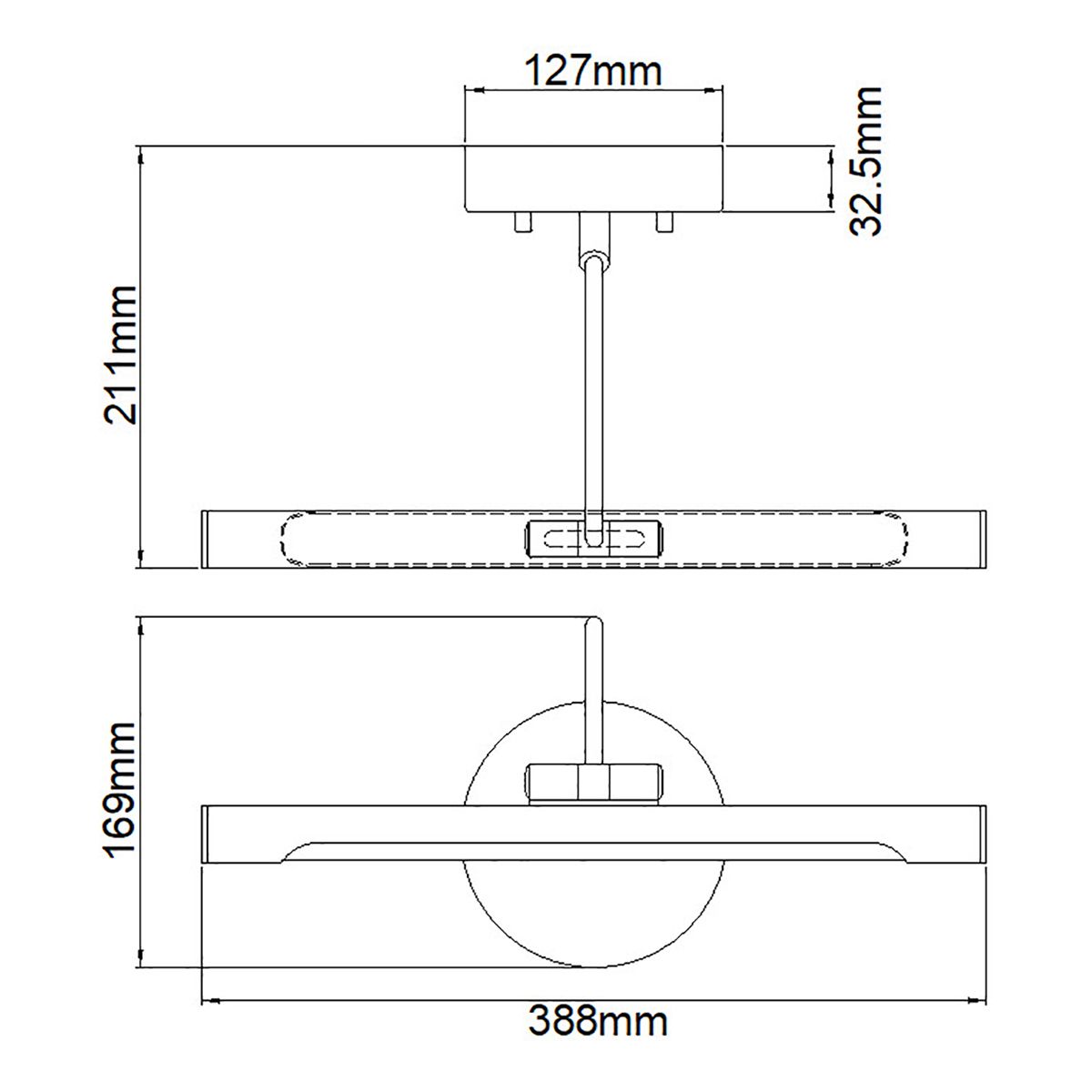 Alton 1-flammige kleine LED-Bilderleuchte, gebürstetes Nickel