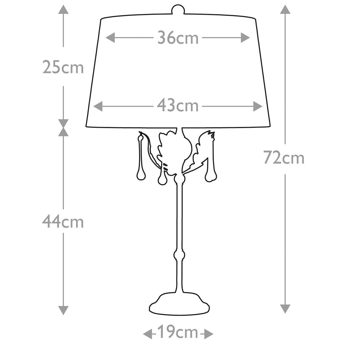 Amarilli 1-flammige Tischlampe mit silbernem Schirm, Schwarz mit silberner Patina