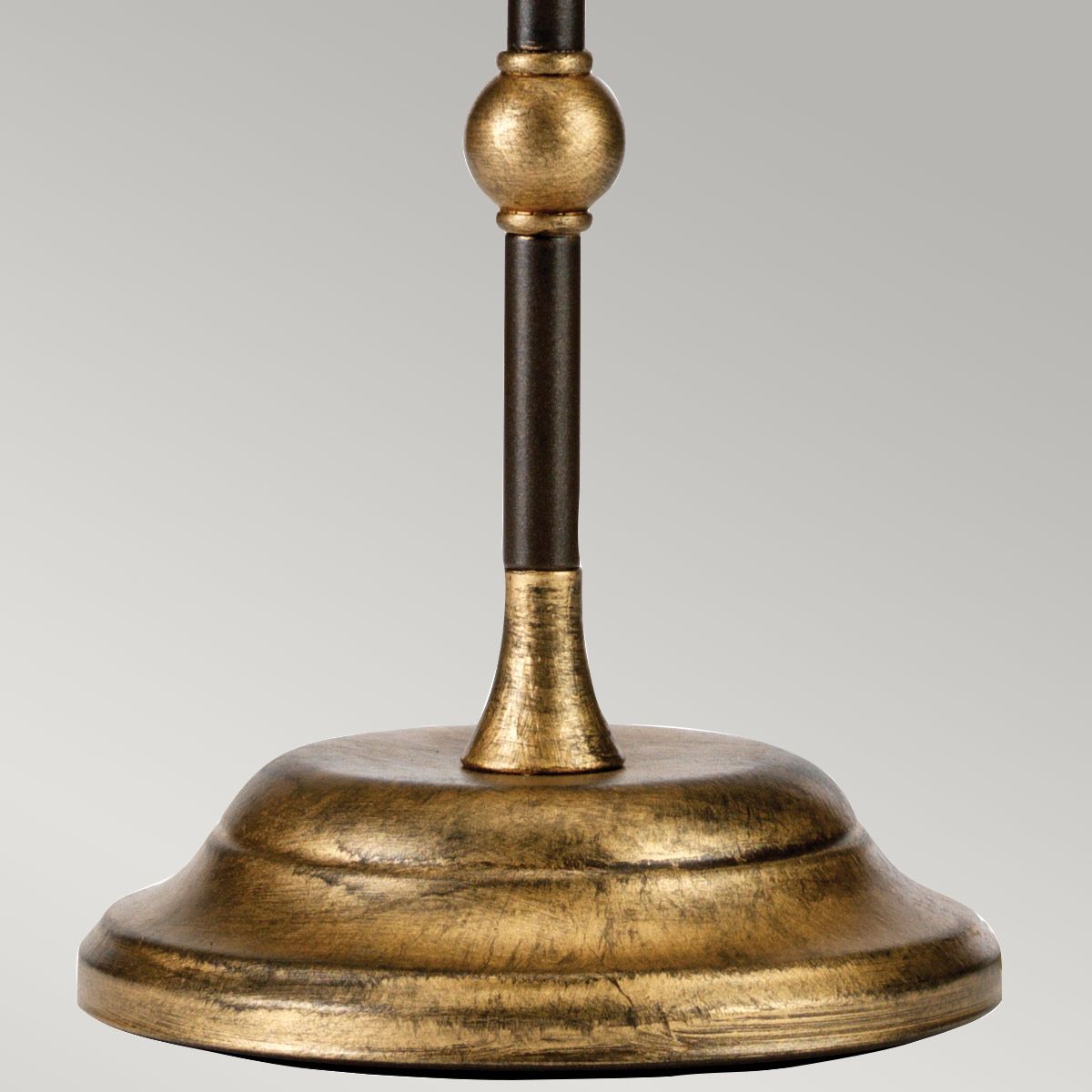 Amarilli 1-flammige Tischlampe mit elfenbeinfarbenem Schirm – Bronze mit goldener Patina