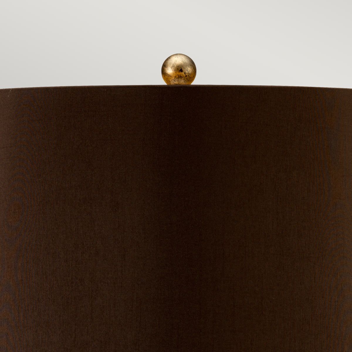 Amarilli 1-flammige Tischlampe mit braunem Schirm - Bronze mit goldener Patina