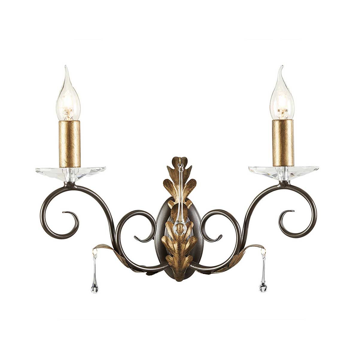 Amarilli 2-flammige Wandleuchte - Bronze mit goldener Patina