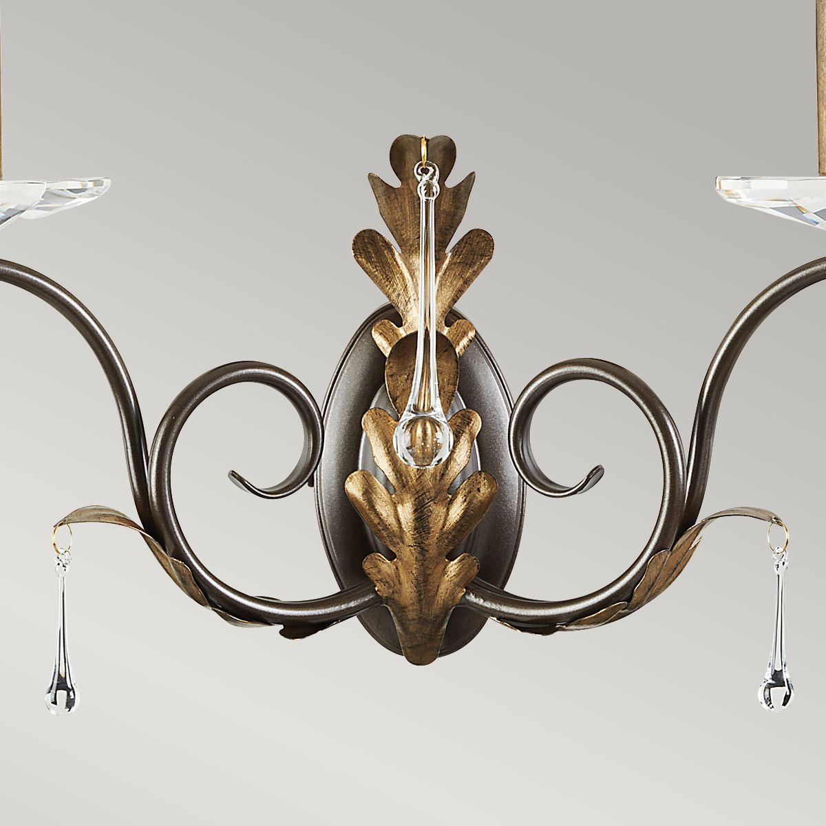 Amarilli 2-flammige Wandleuchte - Bronze mit goldener Patina