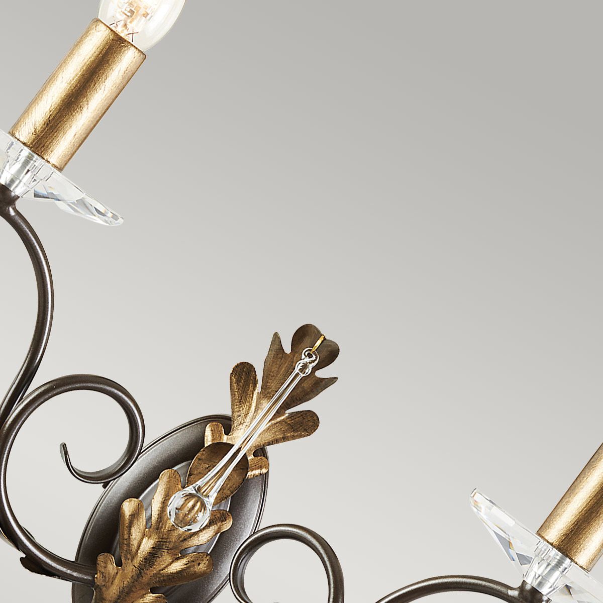 Amarilli 2-flammige Wandleuchte - Bronze mit goldener Patina