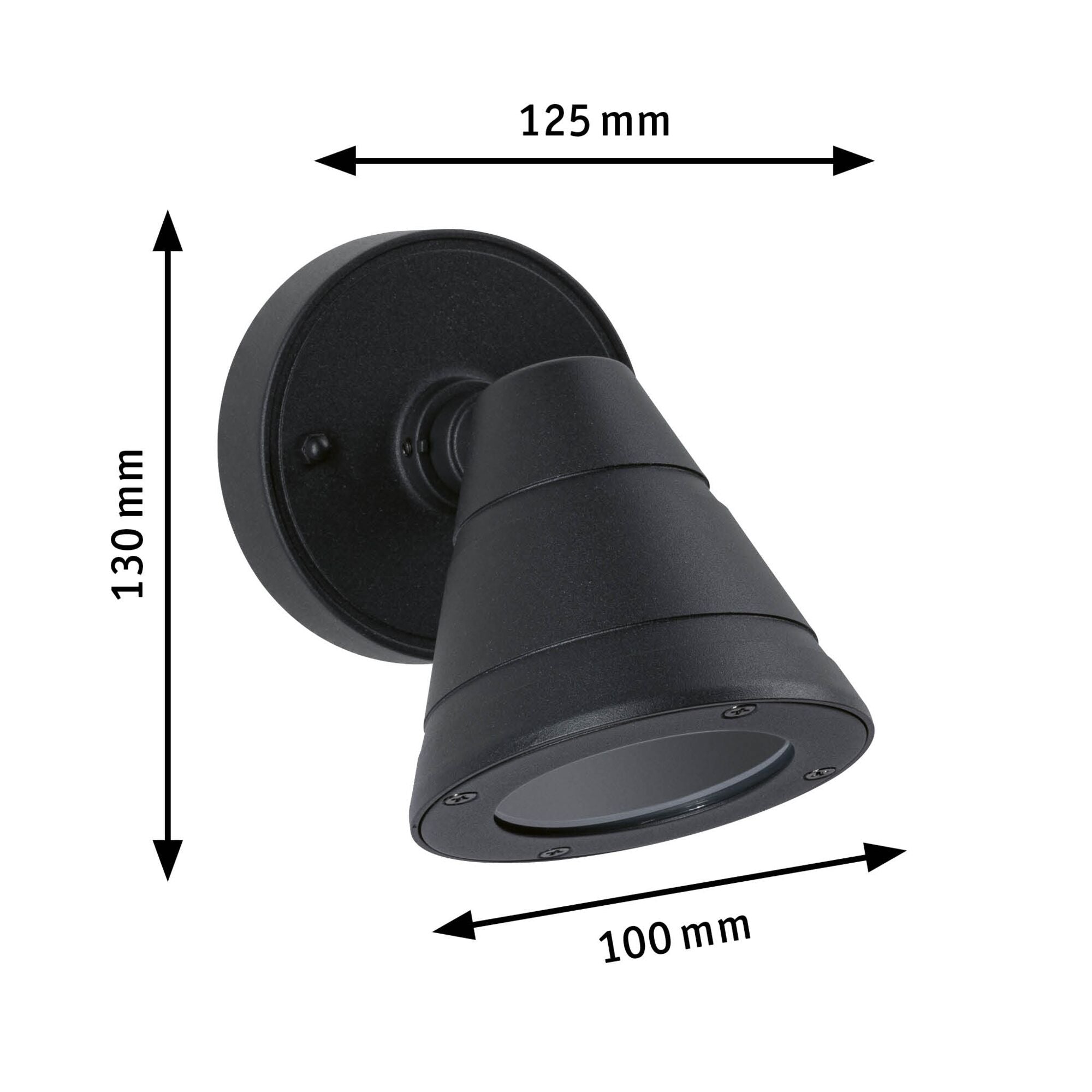Außenwandleuchte Trian IP44 rund 100x125mm max. 35W 230V Anthrazit Aluminium - Paulmann - 94734