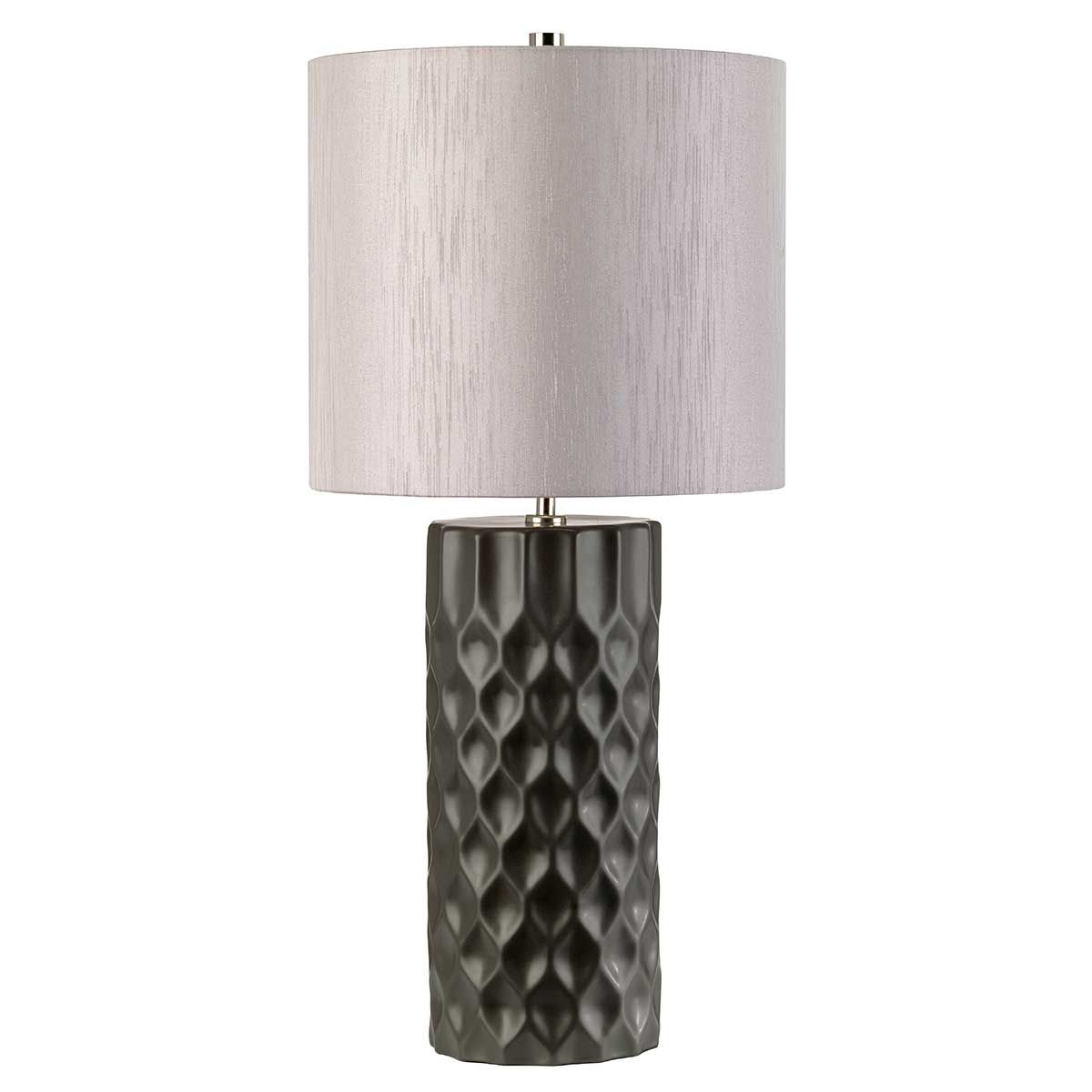 Barbican 1-flammige Tischlampe - Graphit mit silbernem Schirm