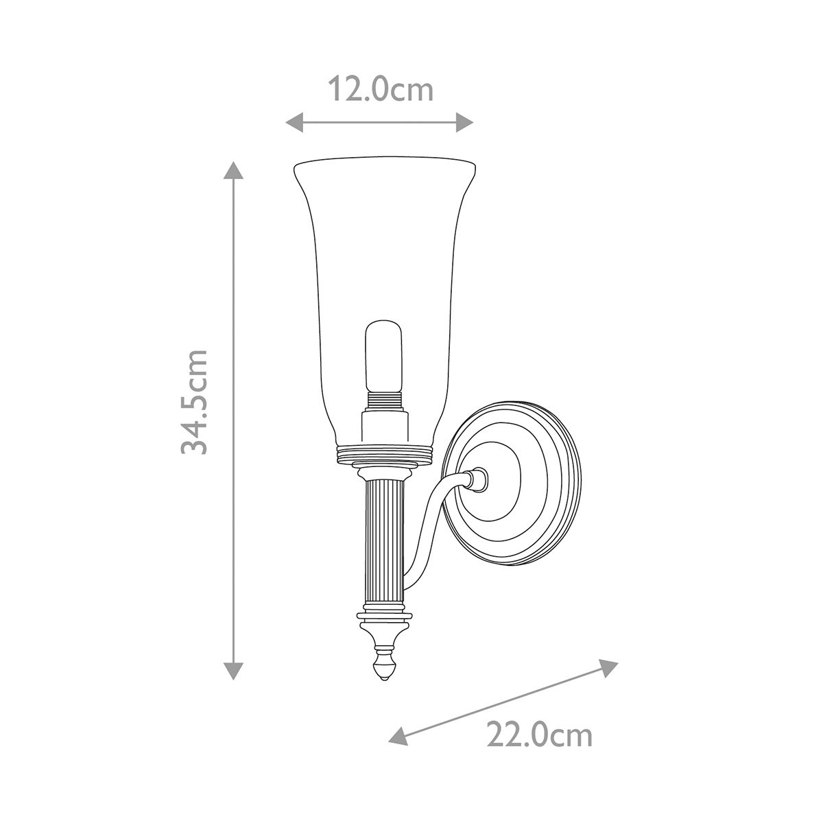 Carroll 1-flammig - Chrom poliert