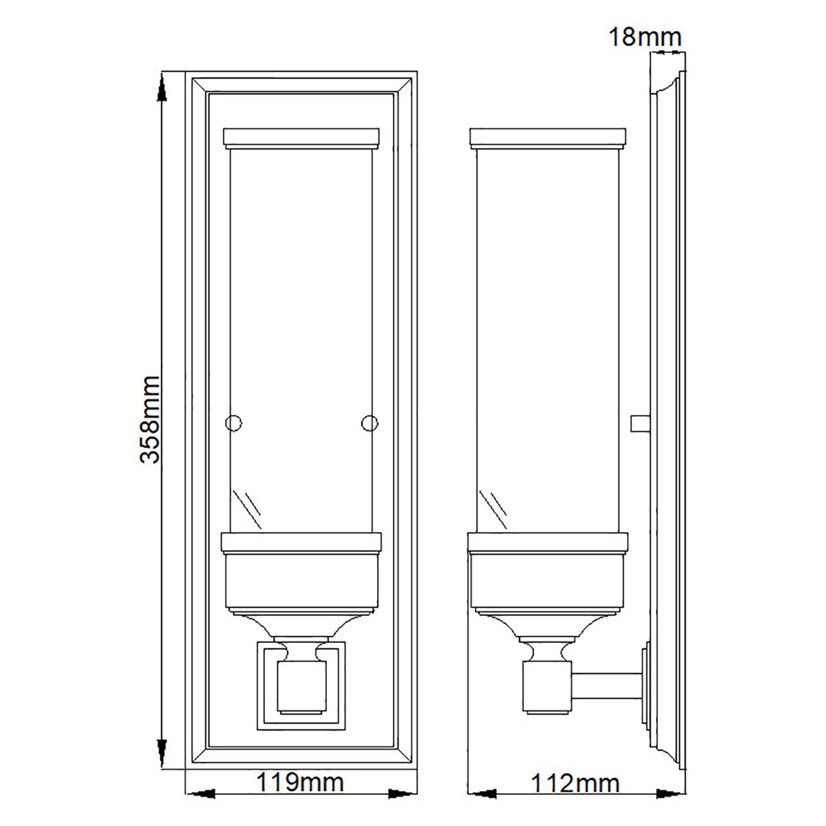 Wandleuchte „Cambridge“ mit 1 Licht, poliertes Chrom
