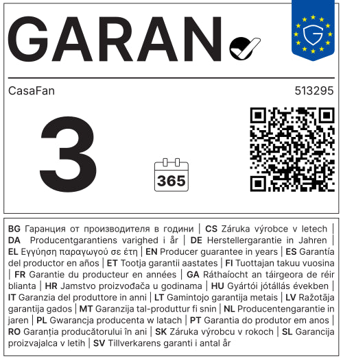 Garantie fabricant de 3 ans