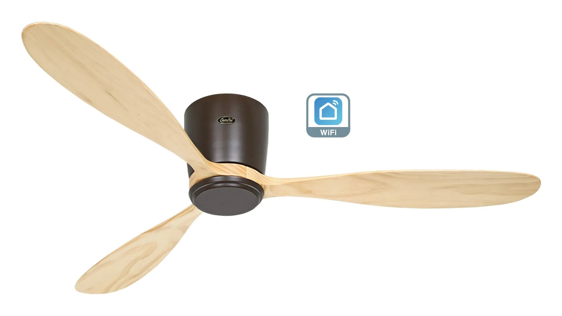 WiFi/WLAN Deckenventilator ECO PLANO WOOD WiFi - CasaFan - leuchtengrosshandel24