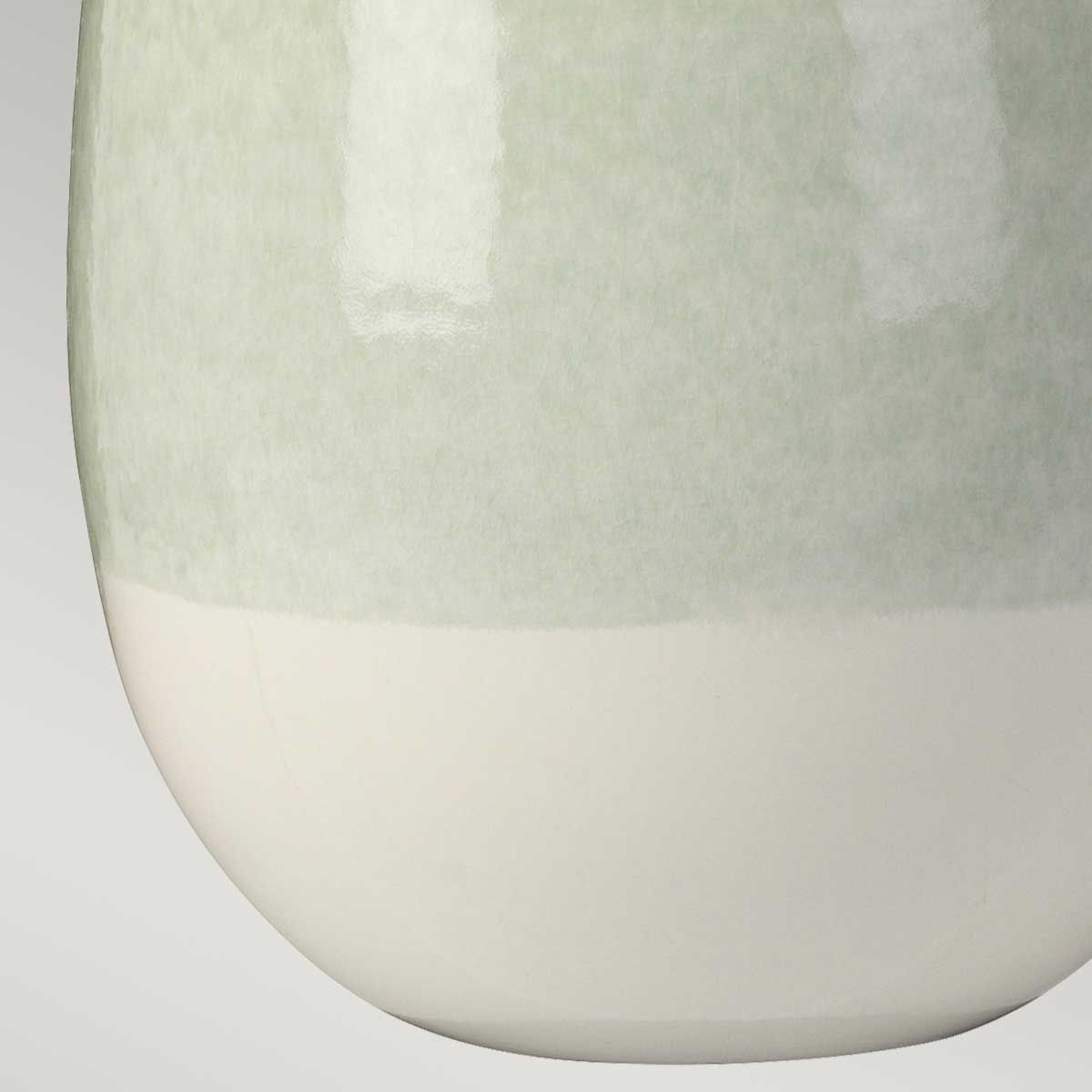 Tischlampe Chelsfield mit 1 Licht, Hellgrün und Weiß mit weißem Schirm