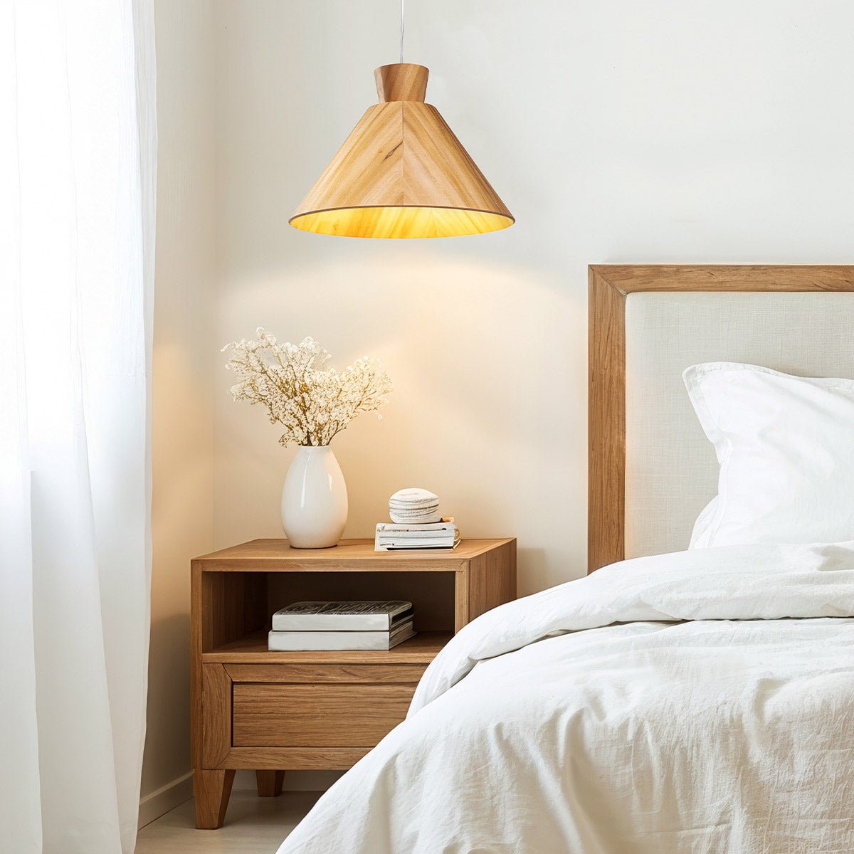 Conical Pendelleuchte aus Teakholz - Accord Lighting - QN - CONICAL - P - M - TEAK