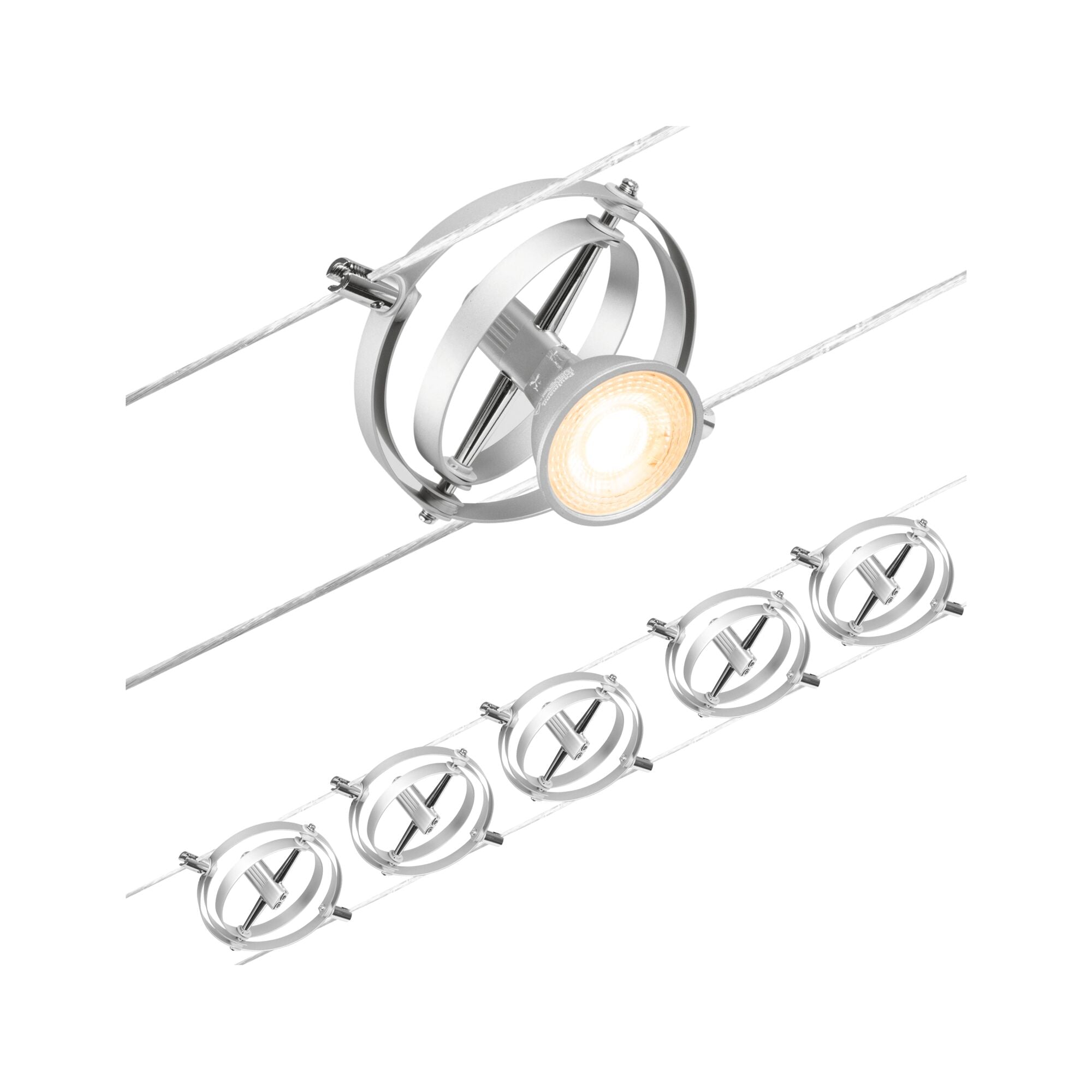 CorDuo Cardan Basisset GU5,3 max. 5x10W 230/12V Chrom matt - Paulmann - 94436