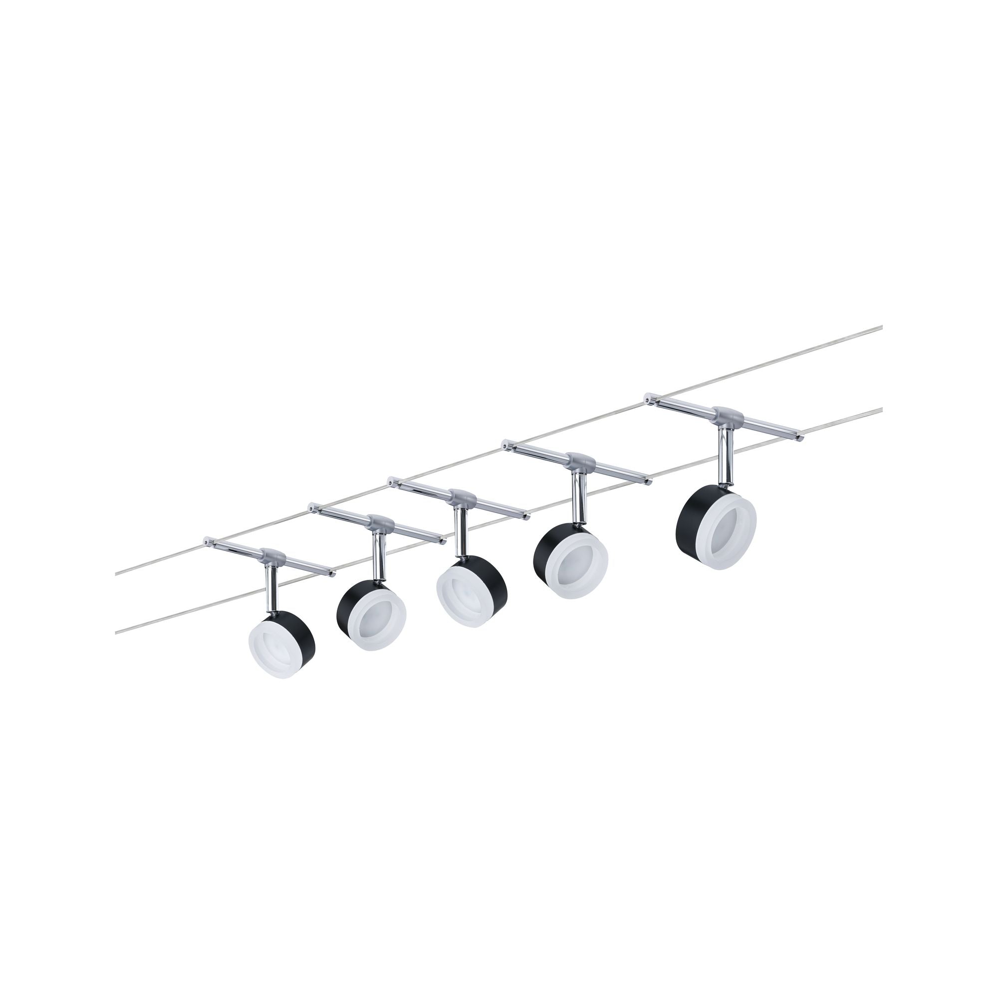 CorDuo ClearLED 5x150lm 5x4W 2700K 230/12V Schwarz/Chrom - Paulmann - 94457